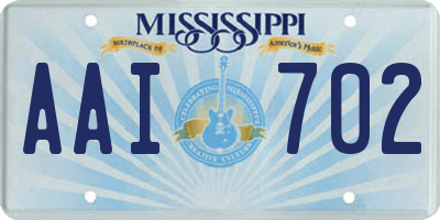 MS license plate AAI702