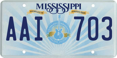 MS license plate AAI703