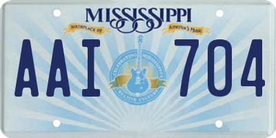 MS license plate AAI704