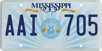 MS license plate AAI705