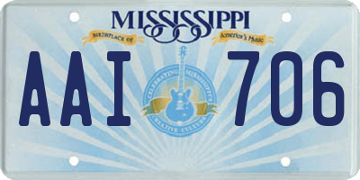 MS license plate AAI706