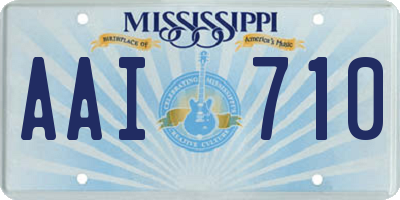 MS license plate AAI710