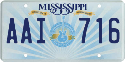 MS license plate AAI716