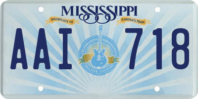 MS license plate AAI718