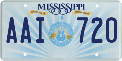 MS license plate AAI720