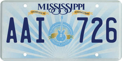 MS license plate AAI726