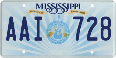 MS license plate AAI728