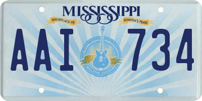 MS license plate AAI734