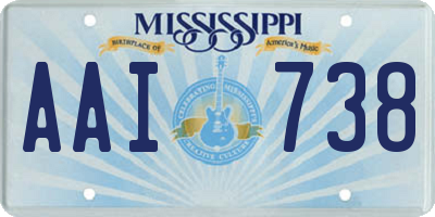 MS license plate AAI738