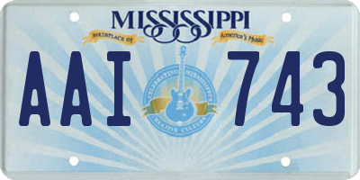 MS license plate AAI743