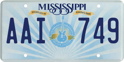 MS license plate AAI749