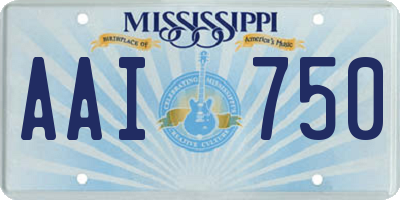 MS license plate AAI750