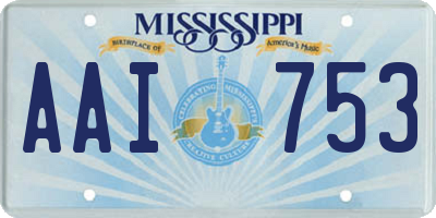 MS license plate AAI753