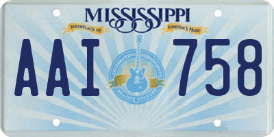 MS license plate AAI758