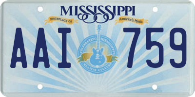 MS license plate AAI759