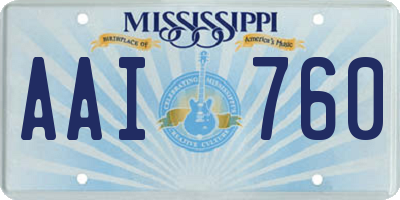 MS license plate AAI760