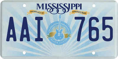 MS license plate AAI765