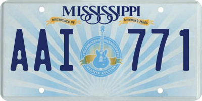 MS license plate AAI771