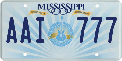 MS license plate AAI777