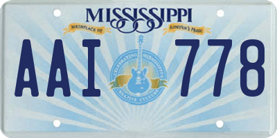 MS license plate AAI778