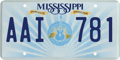 MS license plate AAI781