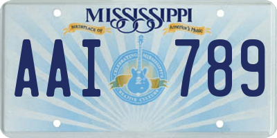 MS license plate AAI789