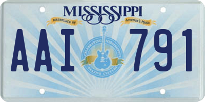 MS license plate AAI791