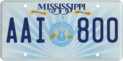 MS license plate AAI800