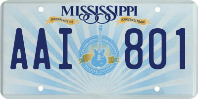 MS license plate AAI801