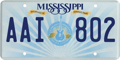 MS license plate AAI802