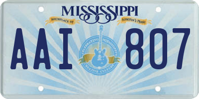 MS license plate AAI807