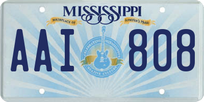 MS license plate AAI808