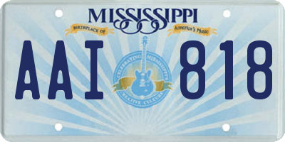 MS license plate AAI818