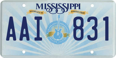 MS license plate AAI831