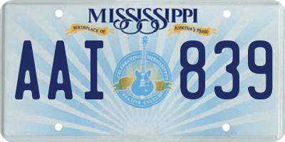 MS license plate AAI839