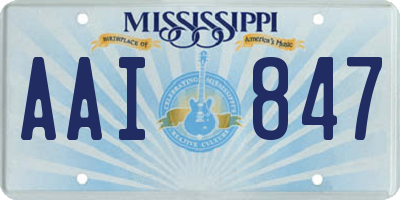 MS license plate AAI847