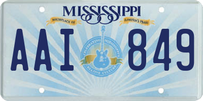 MS license plate AAI849