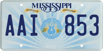 MS license plate AAI853