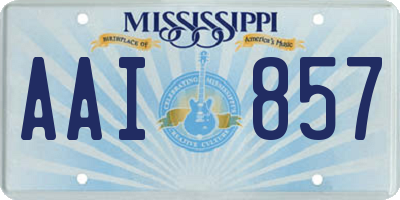 MS license plate AAI857