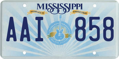 MS license plate AAI858