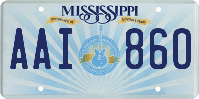 MS license plate AAI860