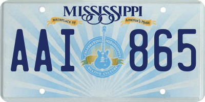 MS license plate AAI865