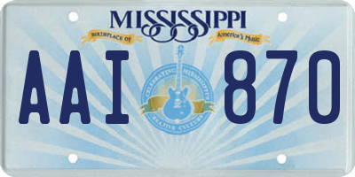 MS license plate AAI870