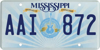 MS license plate AAI872