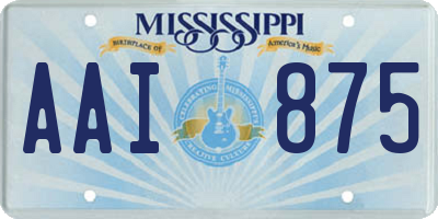 MS license plate AAI875