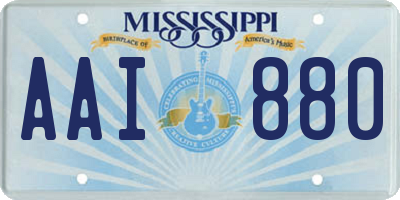 MS license plate AAI880