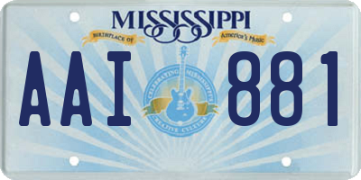 MS license plate AAI881
