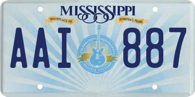 MS license plate AAI887