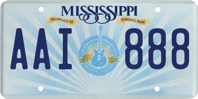 MS license plate AAI888