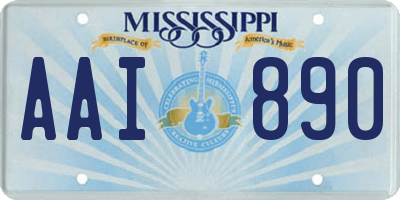 MS license plate AAI890